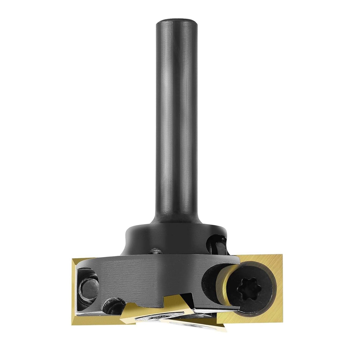 SpeTool 1-1/4" Cutting Dia Slab Flattening Router Bit 1/4" Shank, 2+2 Flute Carbide Insert Spoilboard Surfacing Bit with ATS Coating Include 4 Additional Carbide Inserts