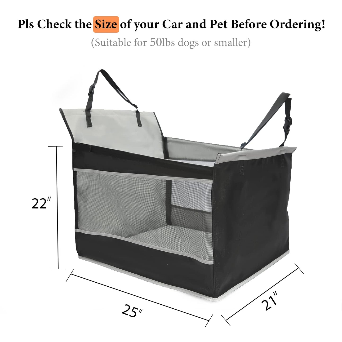Adorepaw & Dog Car Seat for Large Dogs, Seat Extender for Car, Giving Your Pets a Comfortable Road Trip; Waterproof Materials Will Keeps Your Car Clean