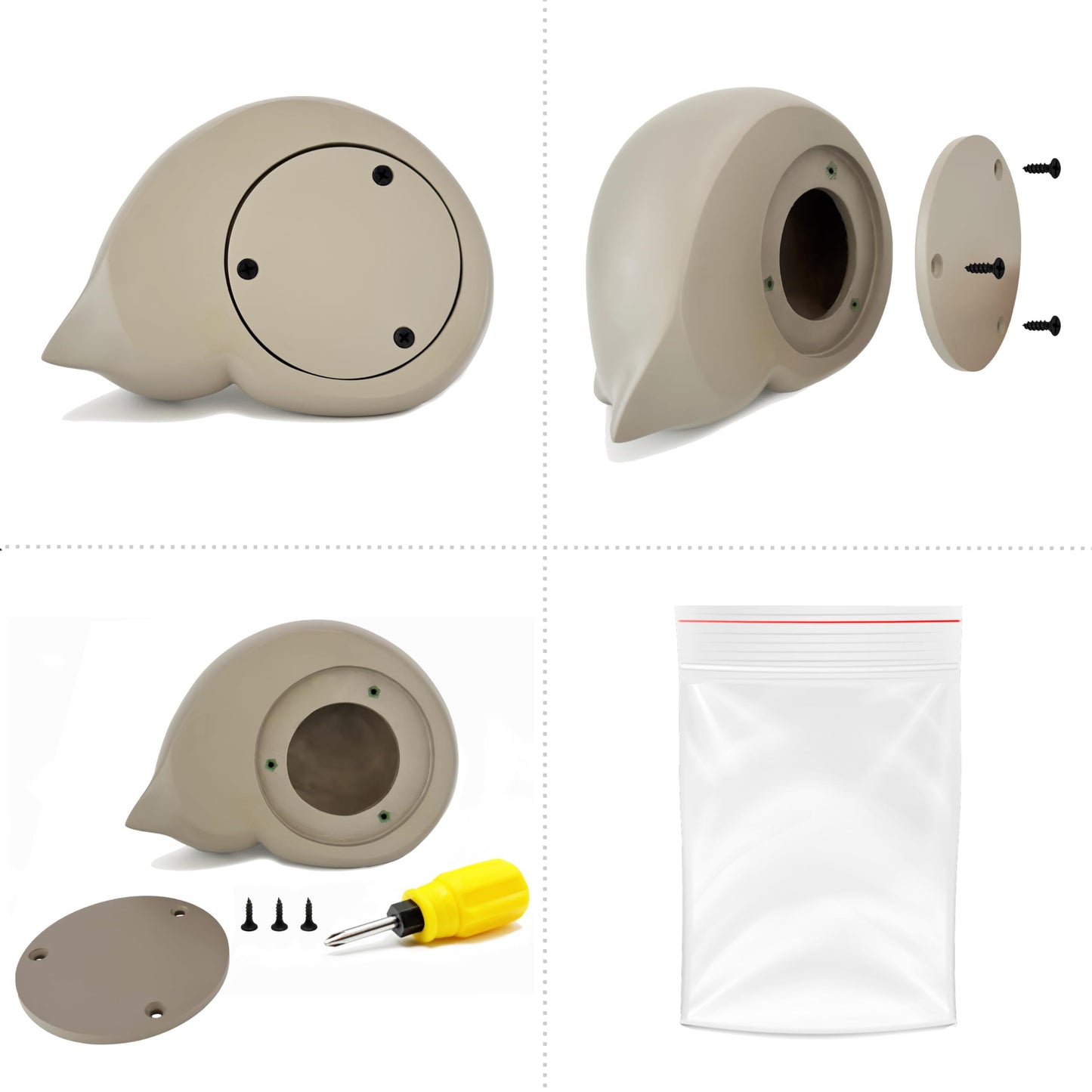 Comemori Sleeping Cat Funeral Urn, Light Taupe (Beige, Sandy)