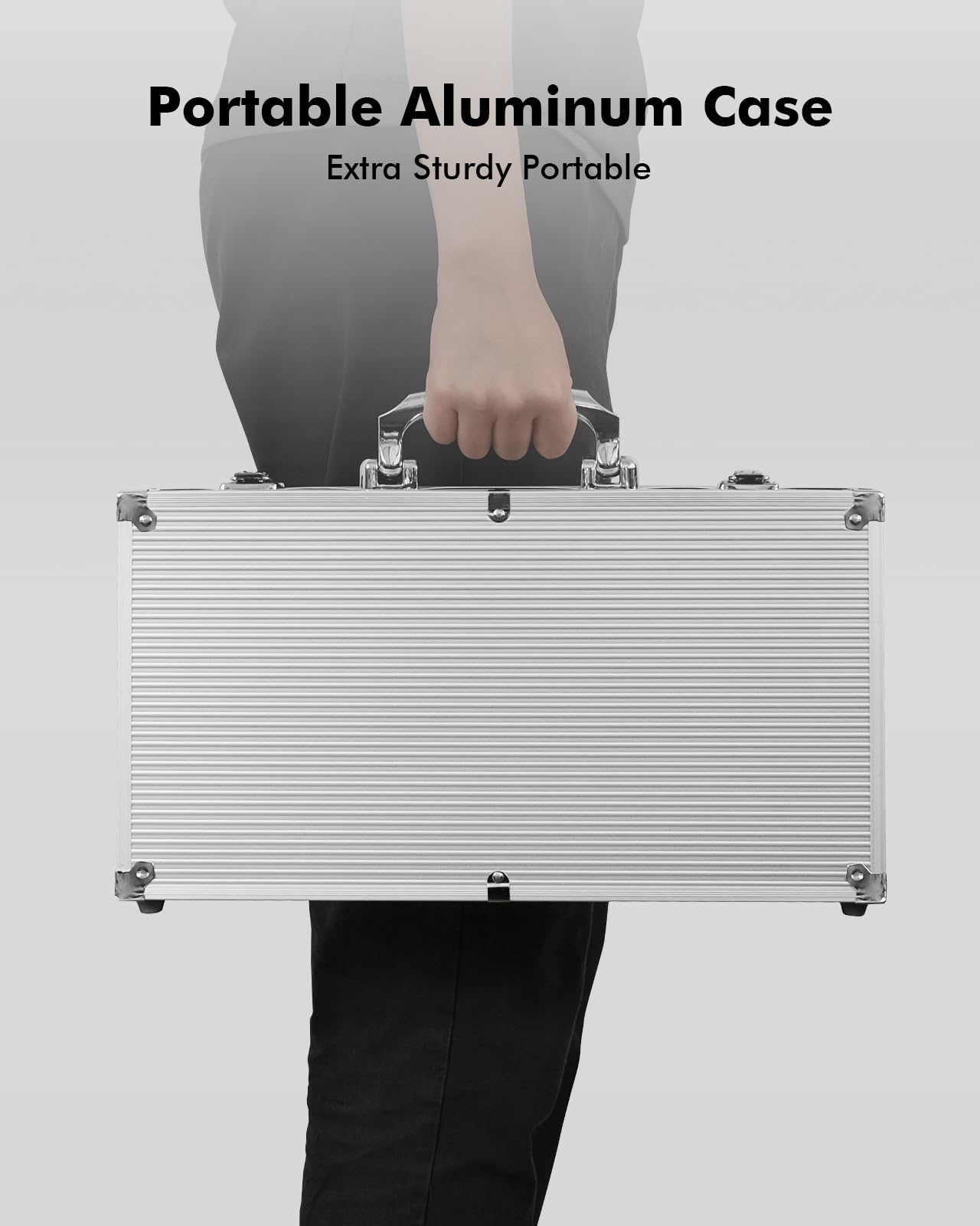 300PCS Poker Chips Set with Denominations, 11.5g Numbered Chips with Case for Texas Hold'em, Blackjack,Card Club or Late Night Poker Games