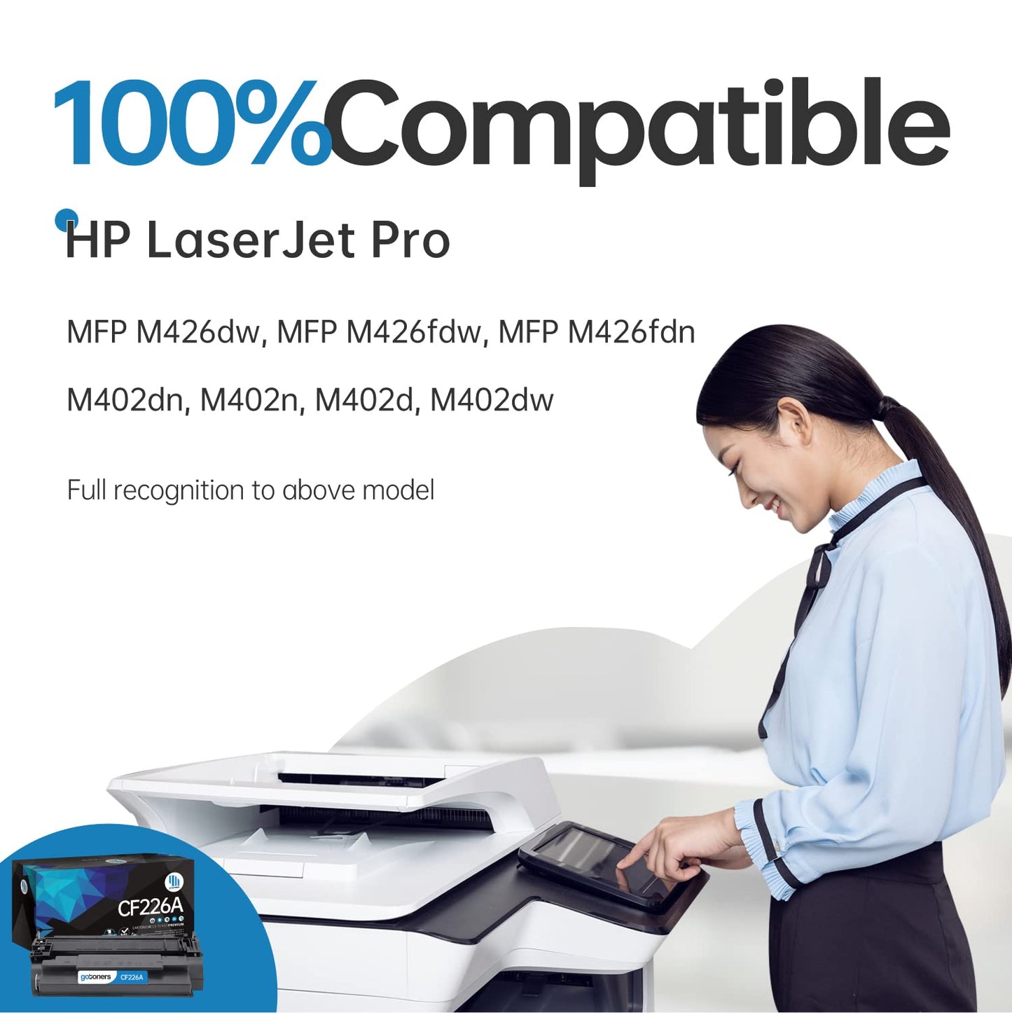 Gotoners 2 Pack Replacement Toner HP 26A CF226A for HP LaserJet Pro MFP M426fdw M402dw M426dw M426fdn M402dn M402d M402n