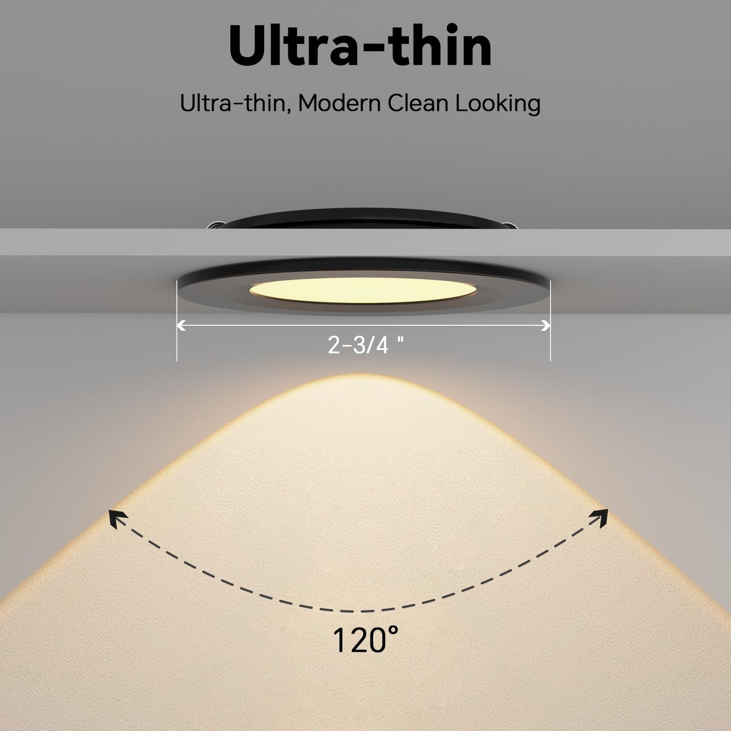 Acegoo 12 Volt LED Puck Light, RV Boat Recessed Mount Ceiling Light, Under Cabinet Camper Vans Caravan Cabin Truck Motorhome Interior Lighting, 6 Pack (Black Finish Warm White)