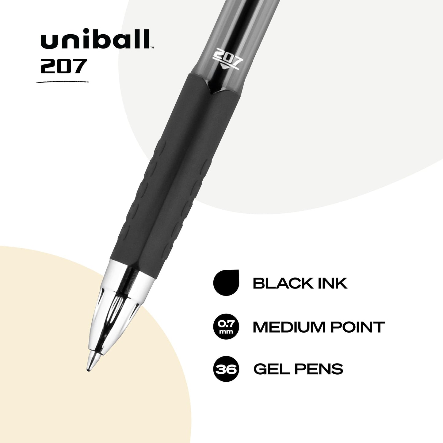 Uni-Ball Signo Retractable Gel Pens - 0.7 mm Point Size - Refillable - Black Pigment-based Ink