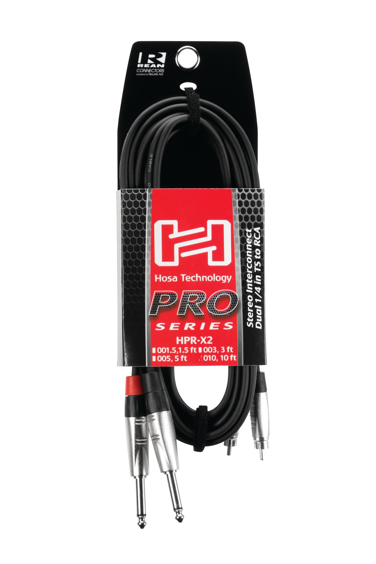 Hosa HPR-010X2 Pro Dual Cable 1/4-Inch TS - RCA 10 Feet