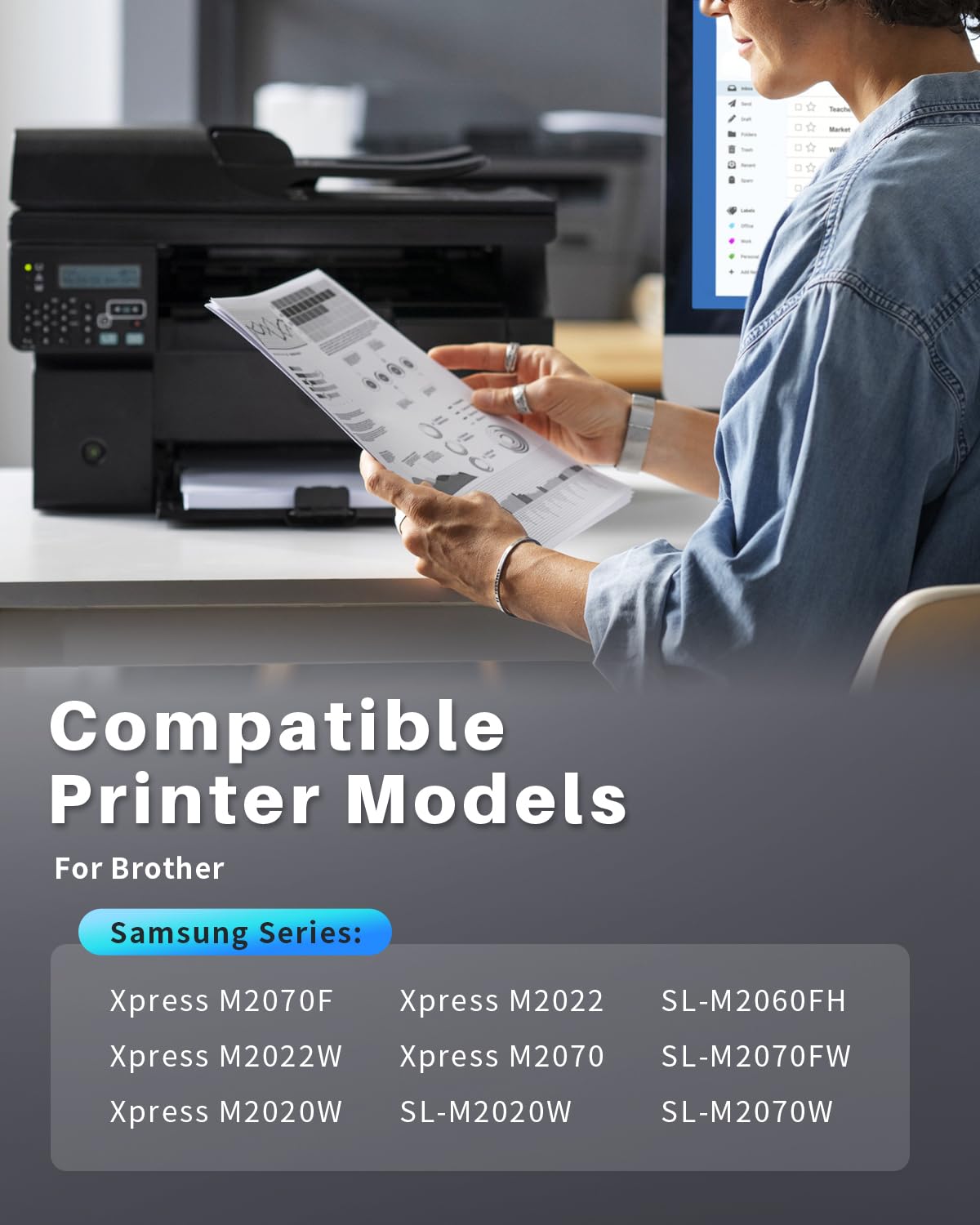 (with CHIP) MLT-D111S Toner Cartridges Compatible Replacement for Samsung MLT-D111S D111S 111S MLT111S for Samsung M2020w M2070fw M2020 M2070 M2070w M2024w M2022w M2071W Printer (2 Black, 2-Pack)