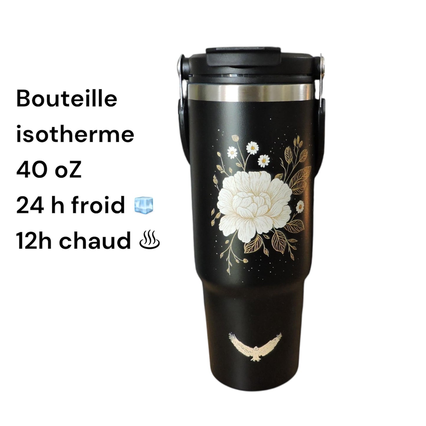 coffret Cadeau Pour Femme PRET a offrir, 3 Pieces, bouteille isotherme 40oz, stylo et carnet de Notes, coffret Pour amies, Soeur, Maman, epouse, fille, sa Petite amie, collegue, Bestie