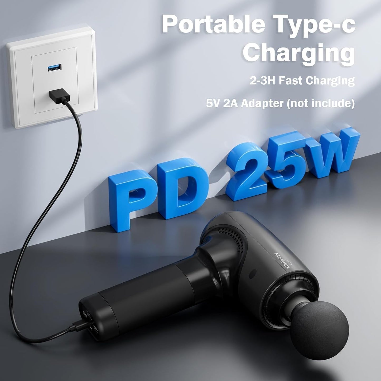 Cotsoco Muscle Massage Gun – Portable Handheld Percussion Massager for Different Muscle Groups & Workouts with a Powerful Brushless Motor, Cordless, with 5 Heads & 5 Speeds.