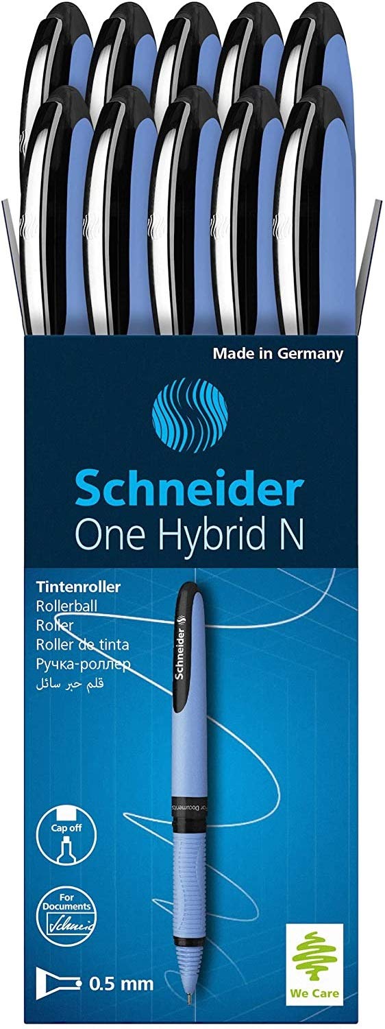 Schneider Pen, One Hybrid N, 0.5 mm, Pack of 10, Black (183501)
