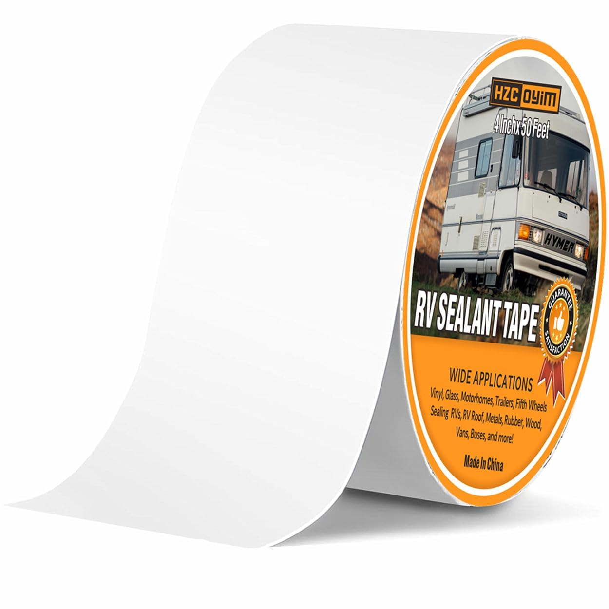 RV Roof Tape, RV Sealant Tape White, 4" x 50' Weatherproof, UV-Resistant Roofing Tape, RV Camper Roofing Repair Sealant Tape for Boat Sealing, Window, Truck Stop Camper Roof Leaks