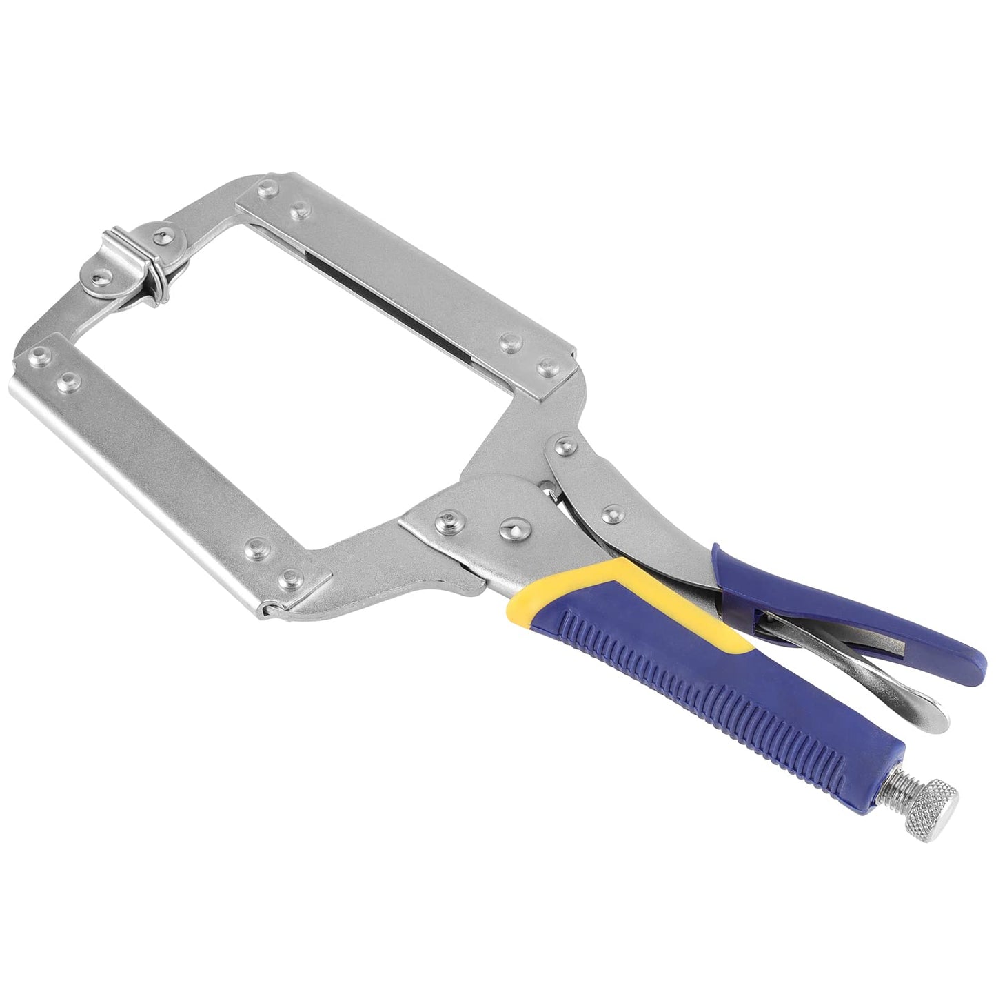 HOZEON 3 PCS 14 Inch C Clamp Locking Pliers, Heavy Duty Welding C Clamp Pliers with Swivel Pads, Vise Grip Locking Pliers Face Clamps for Woodworking, Welding, Building