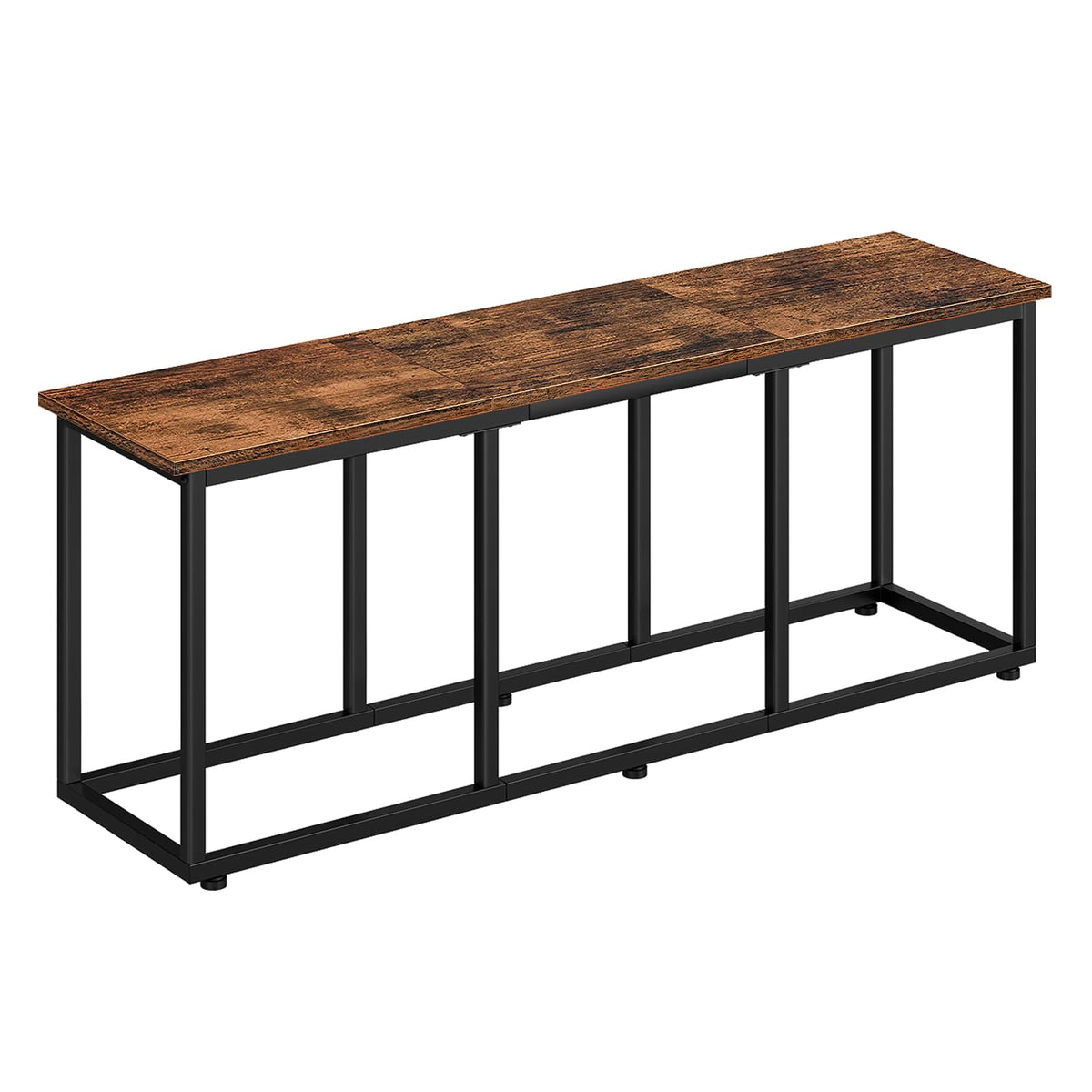 HOOBRO Dining Bench, 120 cm Dining Table Bench, Industrial Style Kitchen Bench, Steel Frame, Easy to Assemble, for Kitchen, Dining Room, Rustic Brown and Black BF45CD01