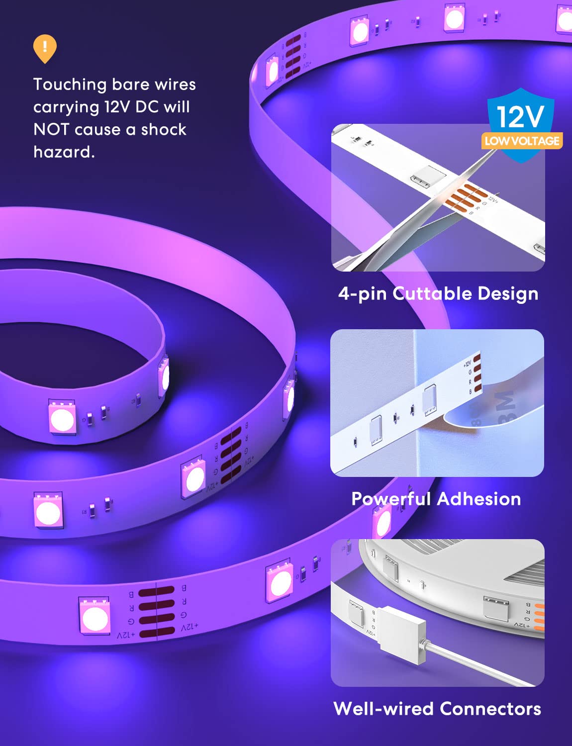 meross Smart LED Strip Lights, 16.4ft RGB WiFi LED Strip Compatible with Apple HomeKit, Alexa, Google Home and SmartThings, Warm and Cool White