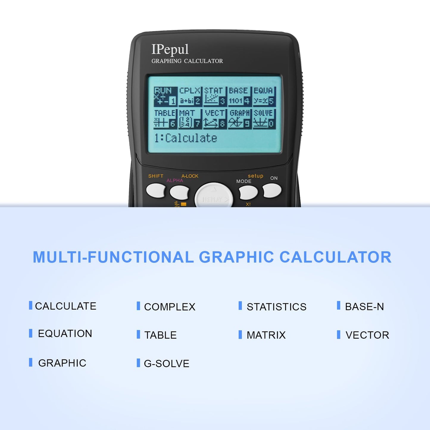 Graphing Calculator,IPepul Scientific Calculator 10 Modes /4 Graphing Functions,Desktop Math Calculatrice Scientifique for College Students,School Supplies for Middle High School Teachers (Black)