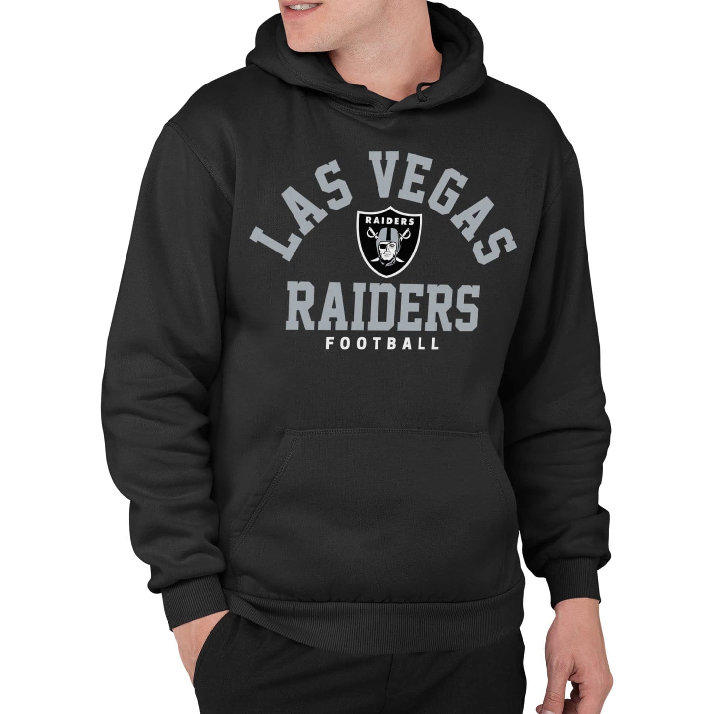 Junk Food Clothing x NFL - Las Vegas Raiders - Classic Team Logo - Unisex Adult Pullover Fleece Hoodie for Men and Women - Size 3X-Large Black