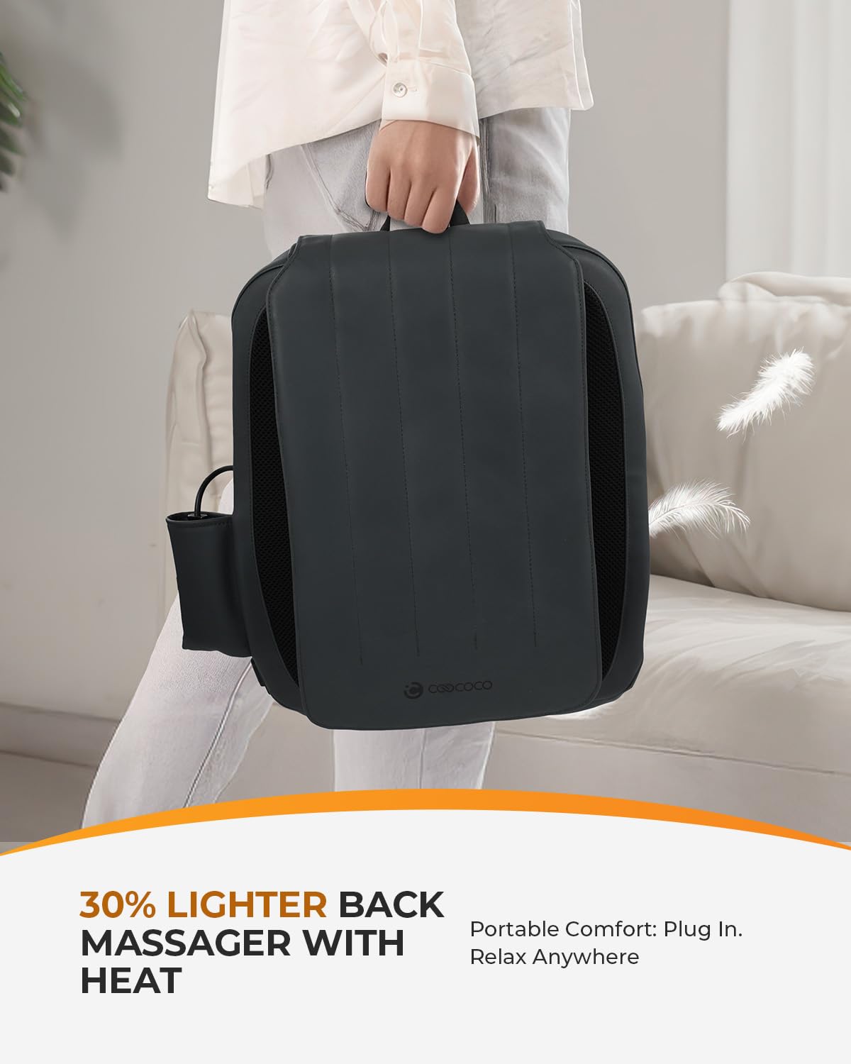 CooCoCo Back Massager for Back Pain Deep Tissue, Shiatsu Massager with Heat, 3D Kneading Massage for Lower Back for Chair, Gifts for Mom, Dad, Women