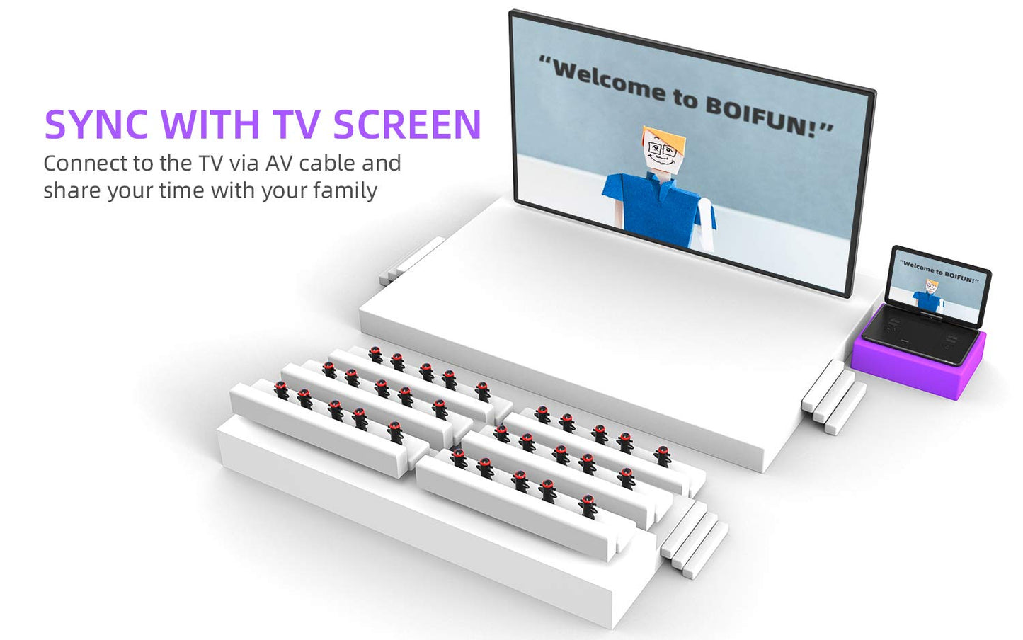 17.9" Portable DVD Player with 15.6" Large HD Screen, 6 Hours Rechargeable Battery, Support USB/SD Card/Sync TV and Multiple Disc Formats, High Volume Speaker,Black