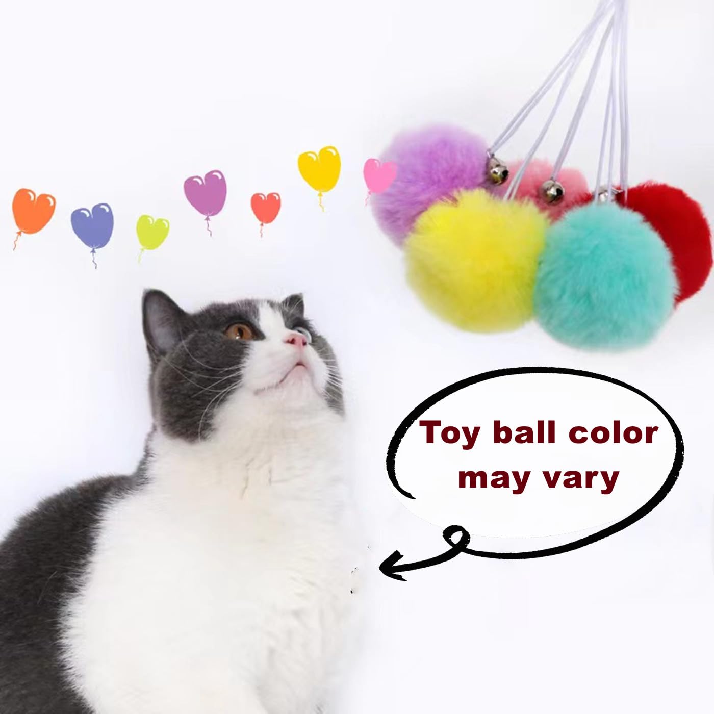 SHENGOCASE 2-Pack 37cm Large Grey Cat Tree Tower Replacement Basket Lounger Hammock Bed, 5pcs Hanging Pom-pom Toys with Elastic Strings, Cat Tree Accessories Hammock Attachment