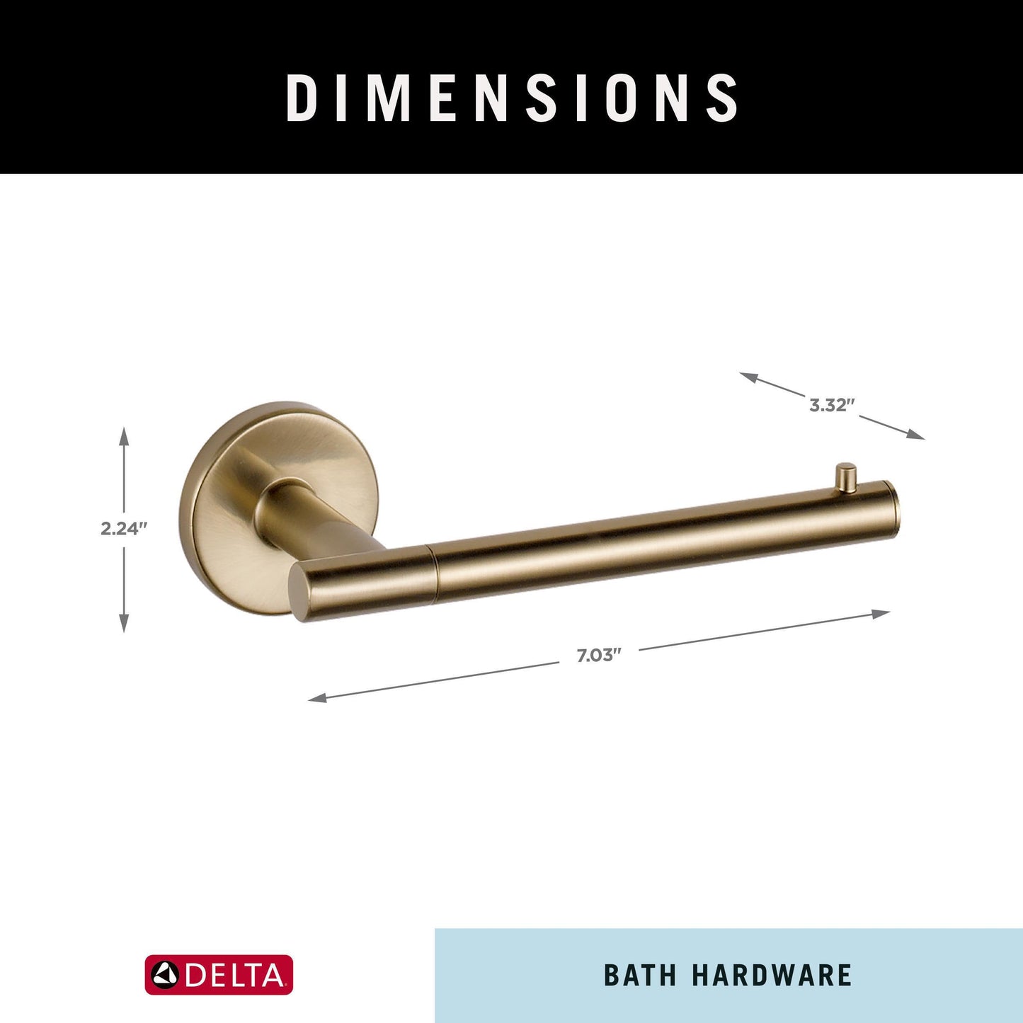 Delta Faucet 75950-CZ Trinsic Toilet Paper Holder 3.31 X 7.00 X 3.31 inches Champagne Bronze