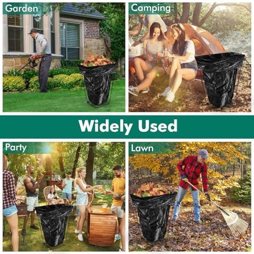 2pcs Metal Trash Bag Holder, Garden Garbage Bags Holder Frame Holds 30-45 Gallon Bags, Multi-Use Outdoor Leaf Bag Stand for Yard Camping Lawn, Party Supplies Rubbish Sack Support Frame