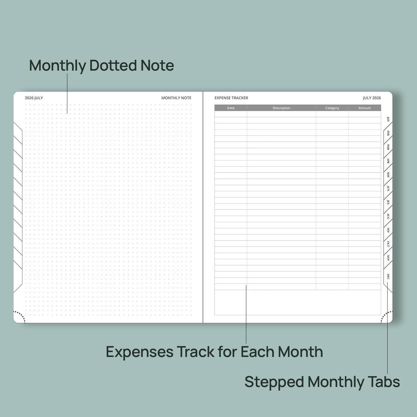 POPRUN Monthly Planner 2026-2027 (Large - 8.5" x 10.5" Soft Cover), 18-Month Calendar Book (Jul.2026-Dec.2027), Calendar Planner with Monthly Tabs & Pocket, 100 GSM Paper - Purple