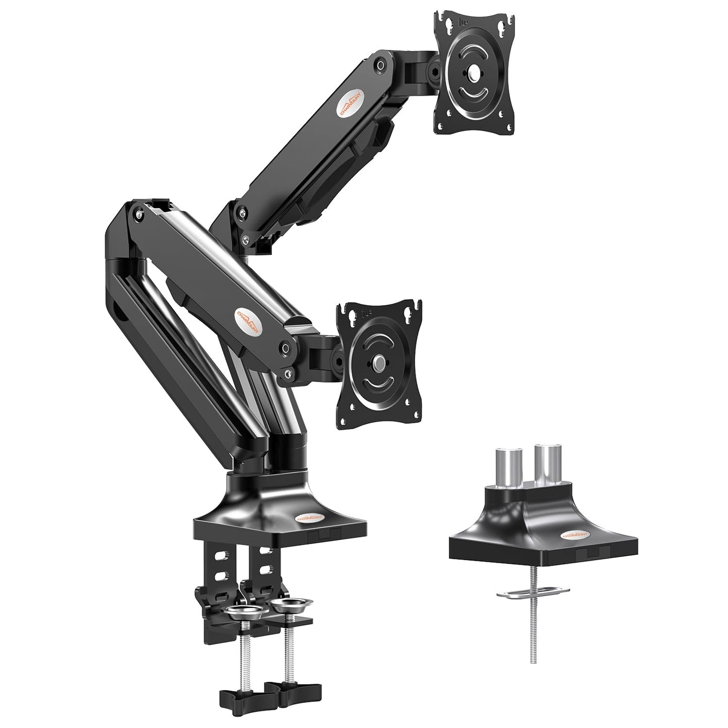 Charmount Dual Monitor Stand and Mount, Dual Monitor Arm for Screens Up to 32 Inch,Double Monitor Desk Mount,Vesa Mount 75x75mm to 100x100mm,Max Load 22lbs