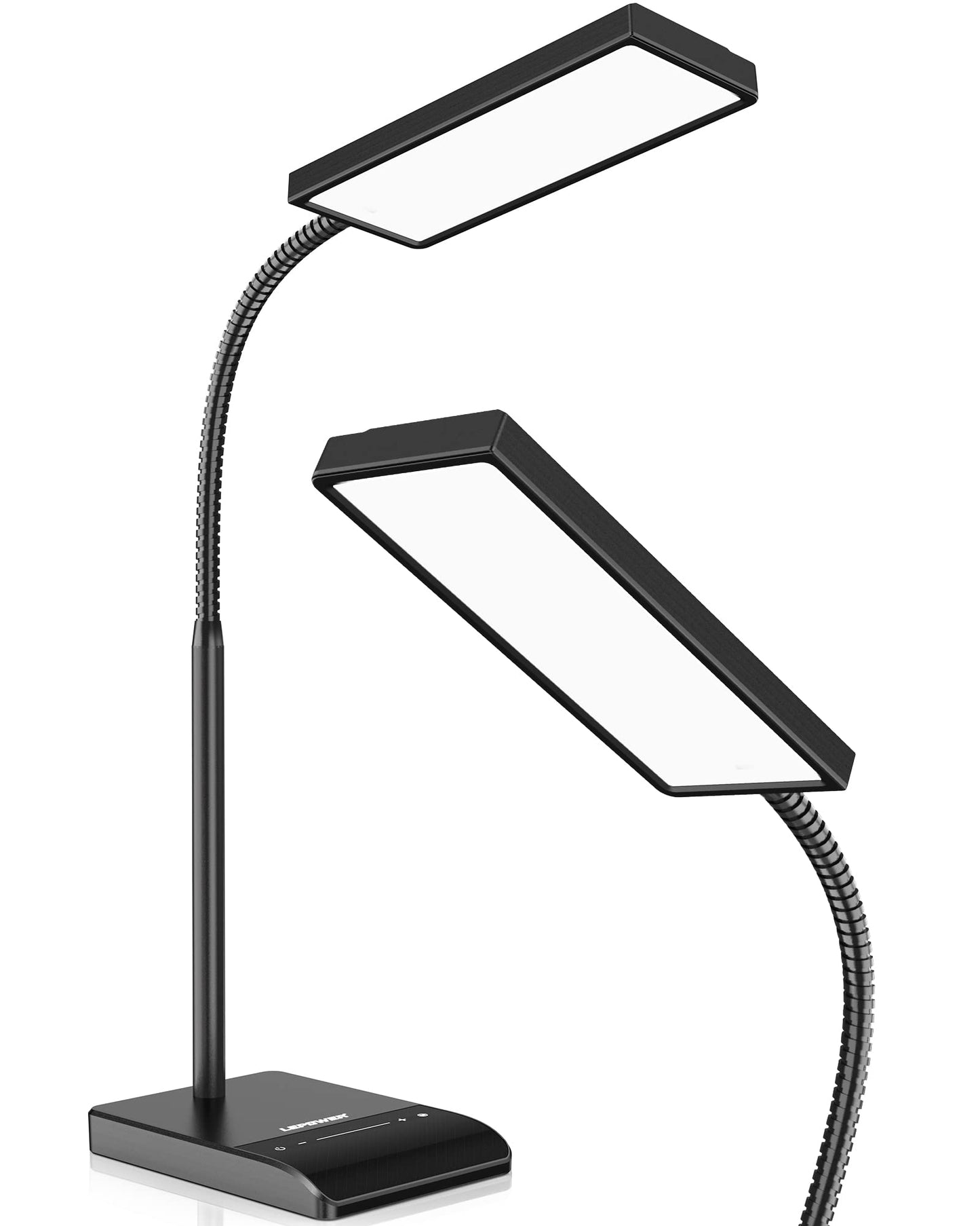LEPOWER Upgrade LED Desk Lamp, 800LM Bright Table Lamps for Home Office, Eye-Caring Reading Lights for Desk, Touch Control Gooseneck Lamp, 50 Lighting Modes Reading Lamps for Bedroom Office(Black)