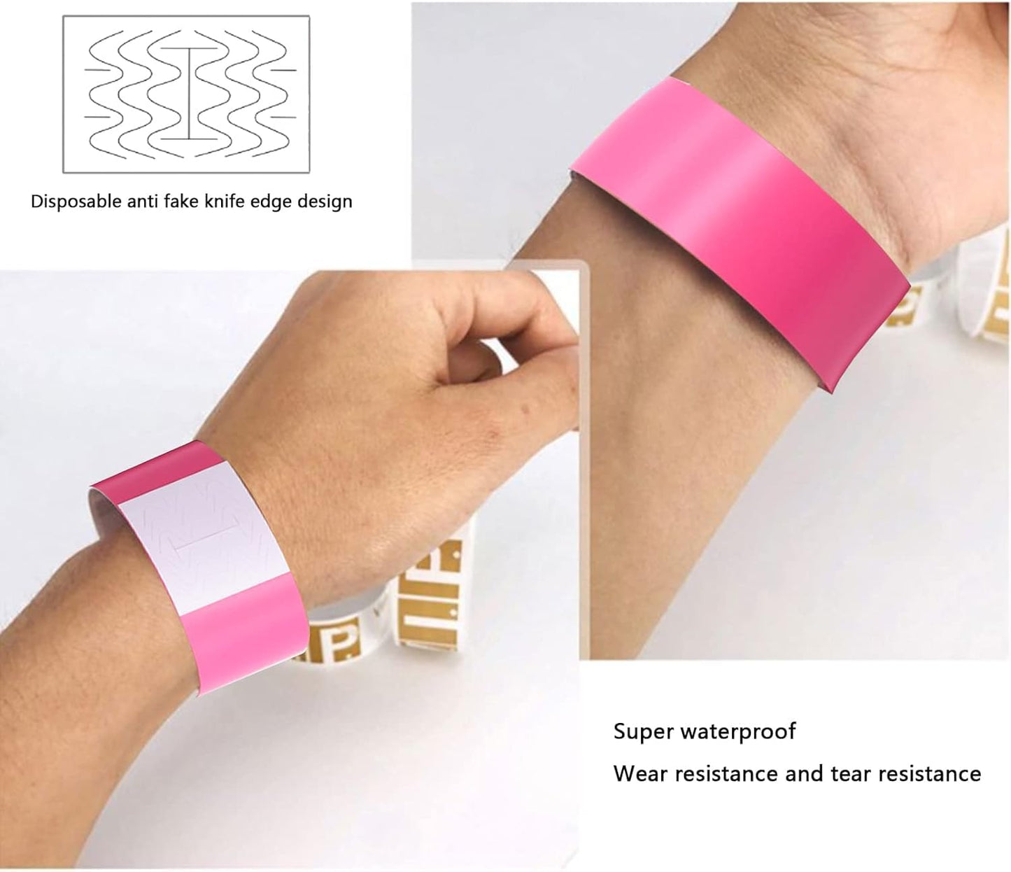 2000PCS Wristbands for Events, BetterJonny Waterproof Paper Wristbands Colorful Paper Bracelets for Events Party Wristbands Identification Wristbands for Music Festival Concert