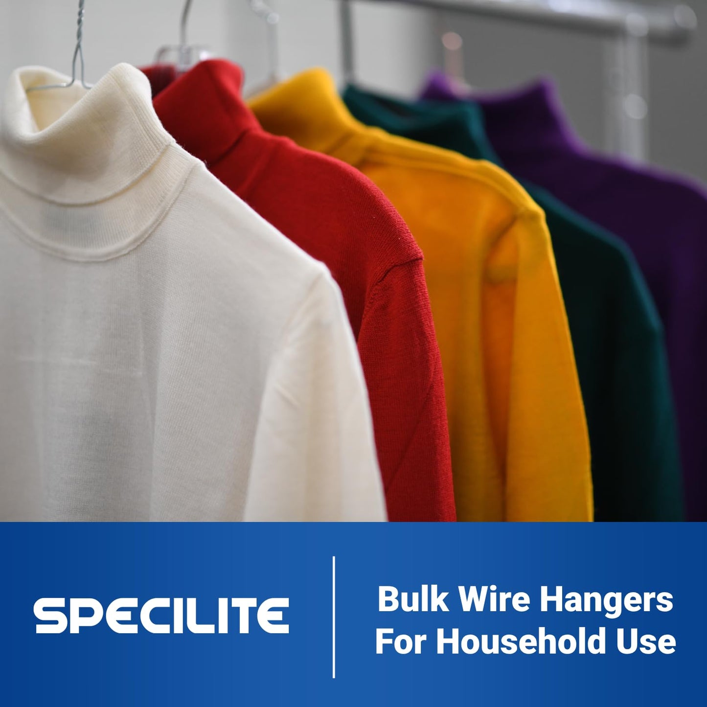 SPECILITE Metal Wire Hangers 100 Pack, Bulk for Commercial and Home, 16 Inch 12 Gauge Ultra Thin for Standard Size Clothes, Coats, Suits, Shirts-Silver