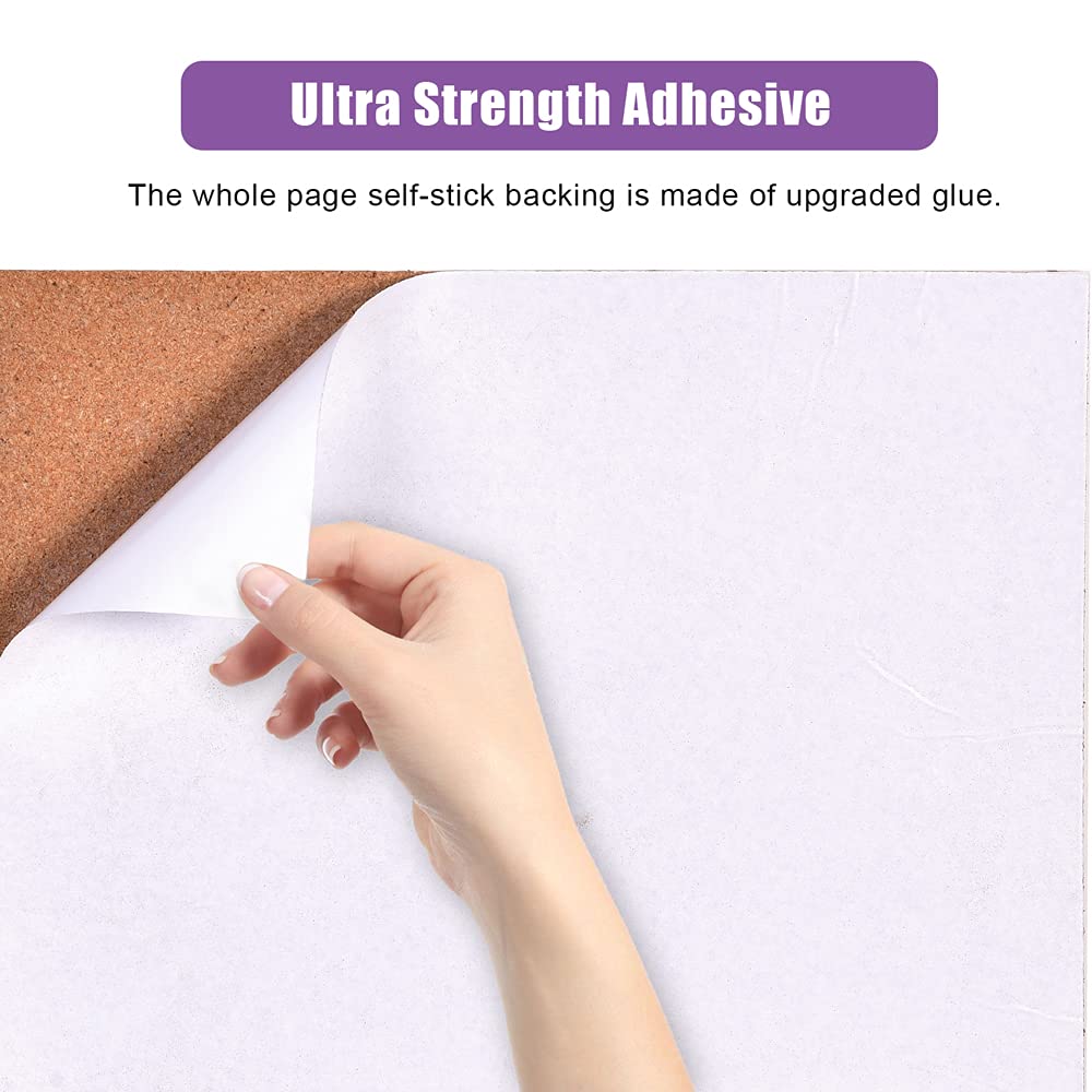 YCCYYCCY 12"x12" (30.5 X 30.5cm) Self-Adhesive Cork Borad, 1/2" (12mm) Thick Cork Boards for Walls, 6 Pack Bulletin Board with 50 Push Pins, Cork Board Tiles for Office, Home, School(12mm,6P,CA)