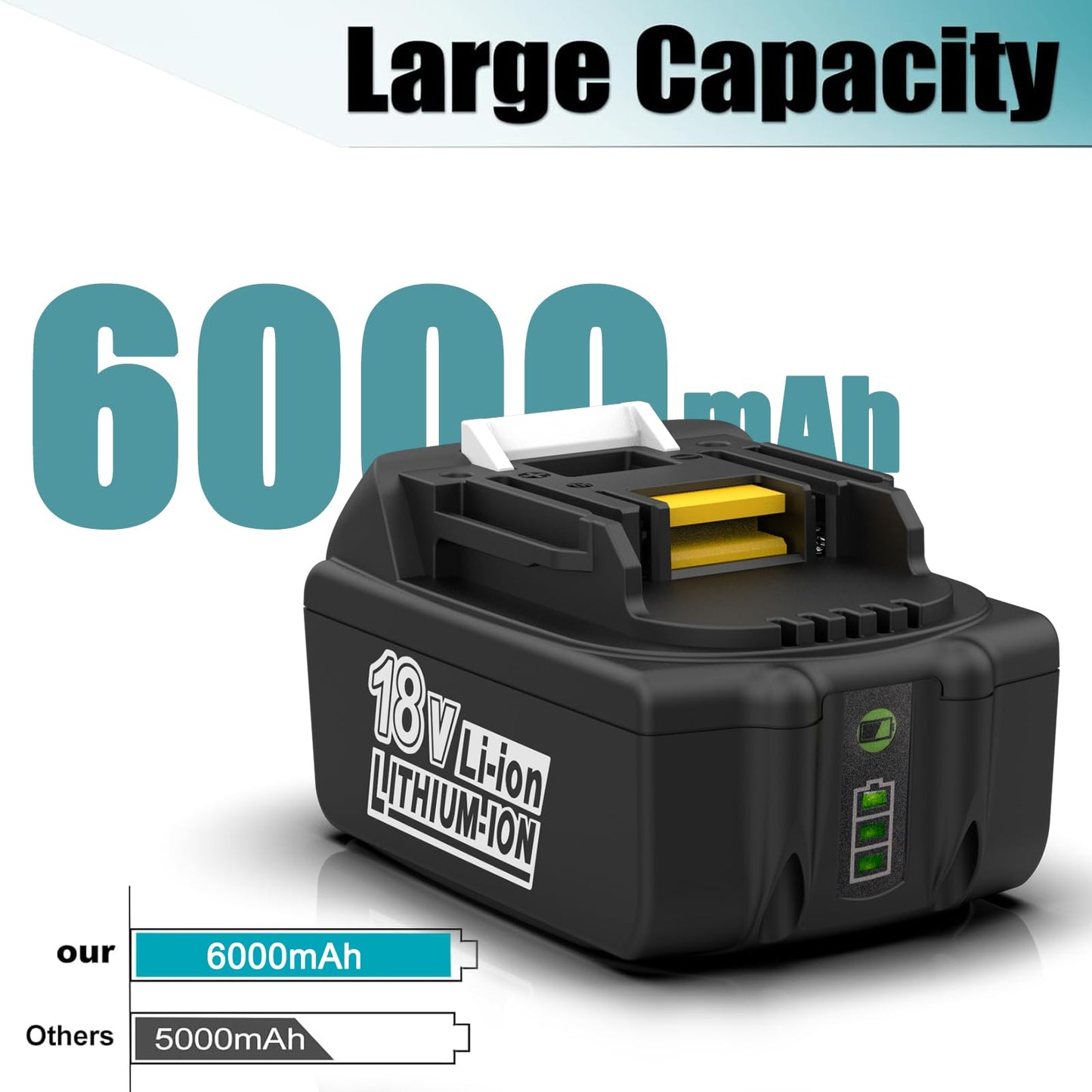 ANTRobut 2Pack 6.0Ah Replacement for Makita 18V Batteries BL1860 BL1850 BL1830 BL1840 BL1815 Compatible with LXT Makita Cordless Power Tools