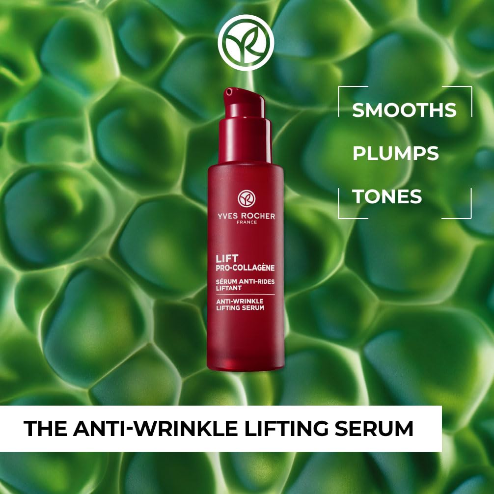 Yves Rocher Lift Pro Collagène Lifting Serum | Smooths, Plumps and Tones | Micro-pearled Gel Texture | All Skin Types | Apply Morning & Evening | Pump Bottle, 30 ml