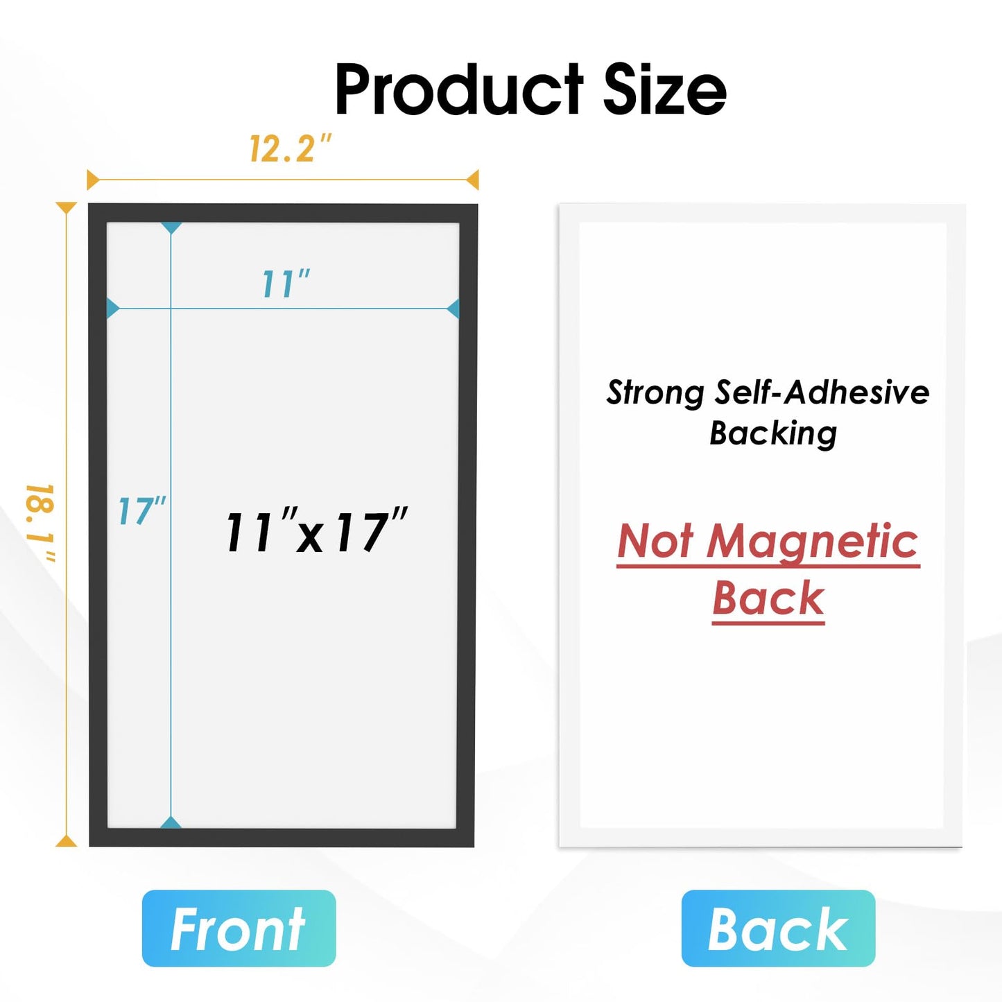 MaxGear 10 Pack Magnetic Sign Holder 11 x 17 with Magnetic Border，Self Adhesive Wall Mount Sign Holder Display Picture Frames Window Document Poster Paper Flyer Holder for Home Office Store
