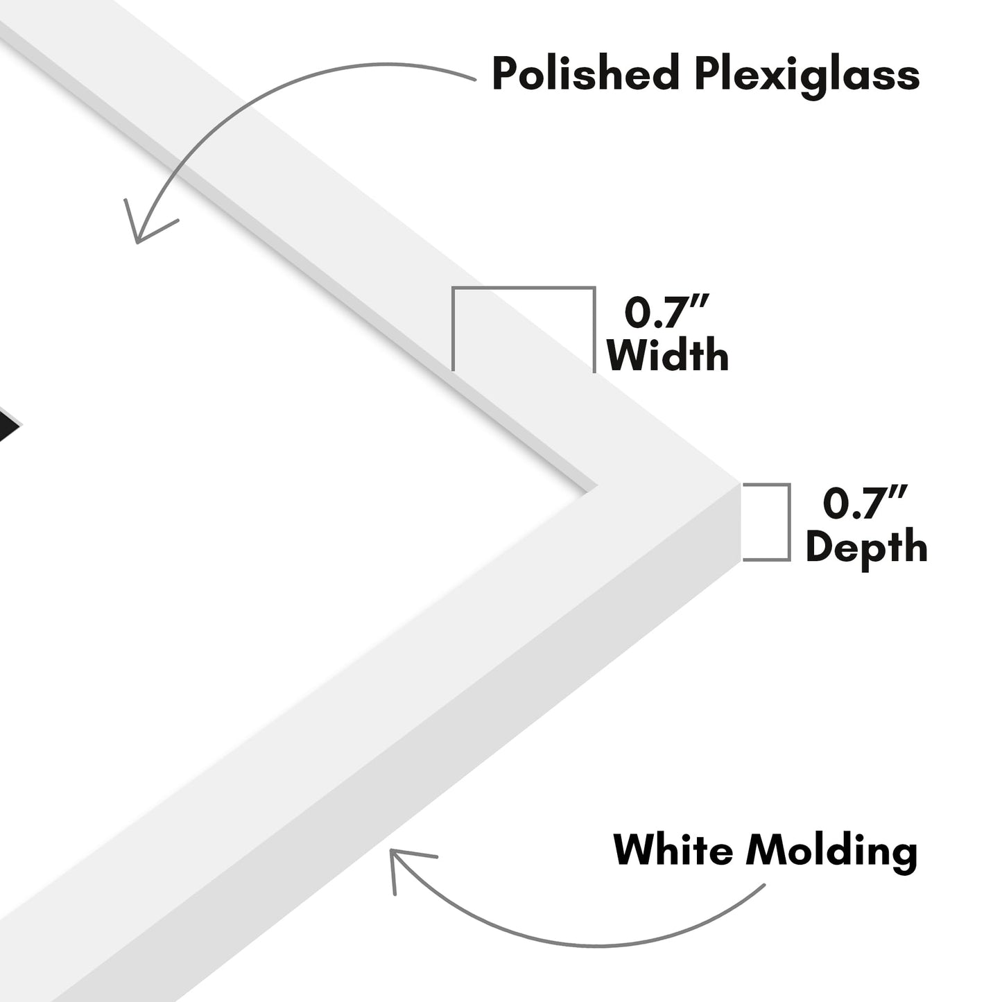 Americanflat 24x24 Picture Frame with Polished Plexiglass - Use as 11x14 Frame with Mat or Display 24x24 Photo Without Mat - Streamline Collection - Thin Border Square Frames for Wall Display - White