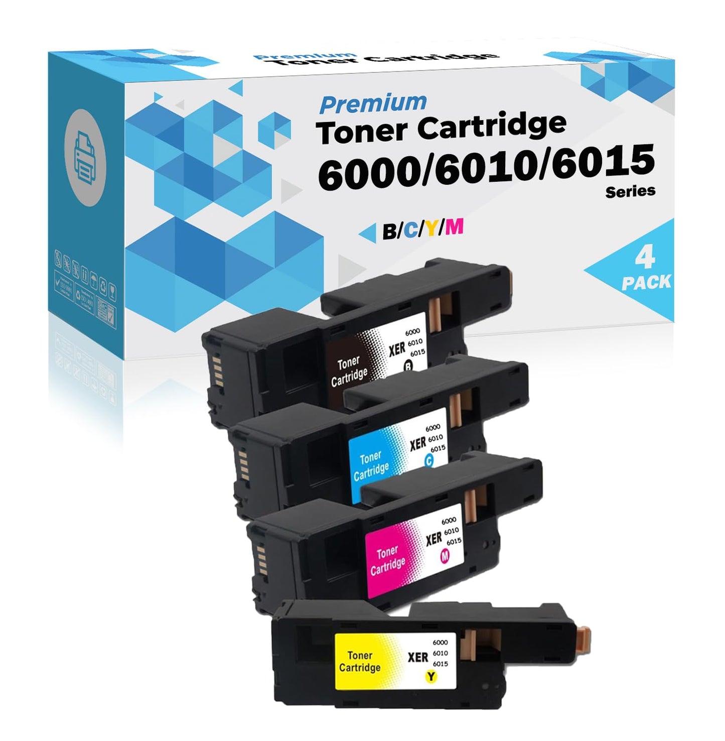 Ultra Toner® Compatible Replacement for Xerox 6000/6010/6015 High Yield Cartridge Xerox Phaser 6000 6010 WorkCentre 6015 Xerox WorkCentre 6015 6015N 6015V Phaser 6000 Phaser 6010 Phaser 6010N (1 Set)