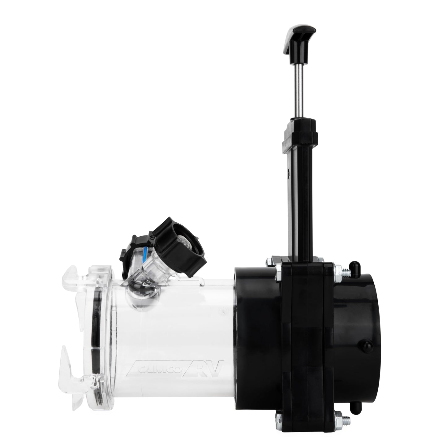 Camco Ready to Use Gate Valve with Built-in Clear Adapter | Fits All 3-inch Sewer Fittings | Ready to Use Construction (39053), Black