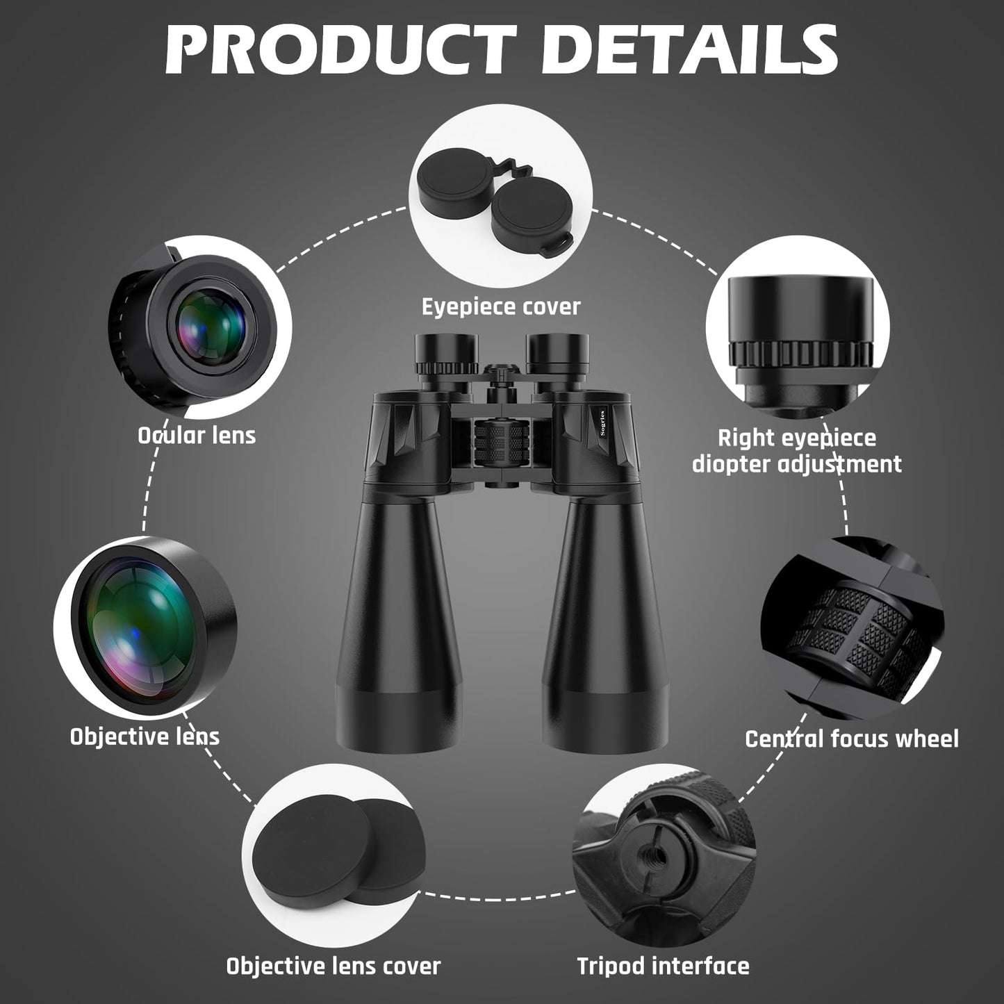 18X70 High Power Binoculars for Adults-Outdoor and Astronomy Binocular,Large Aperture for Long Distance Viewing with Smartphone Adapter Mount and Binocular Tripod Adapter