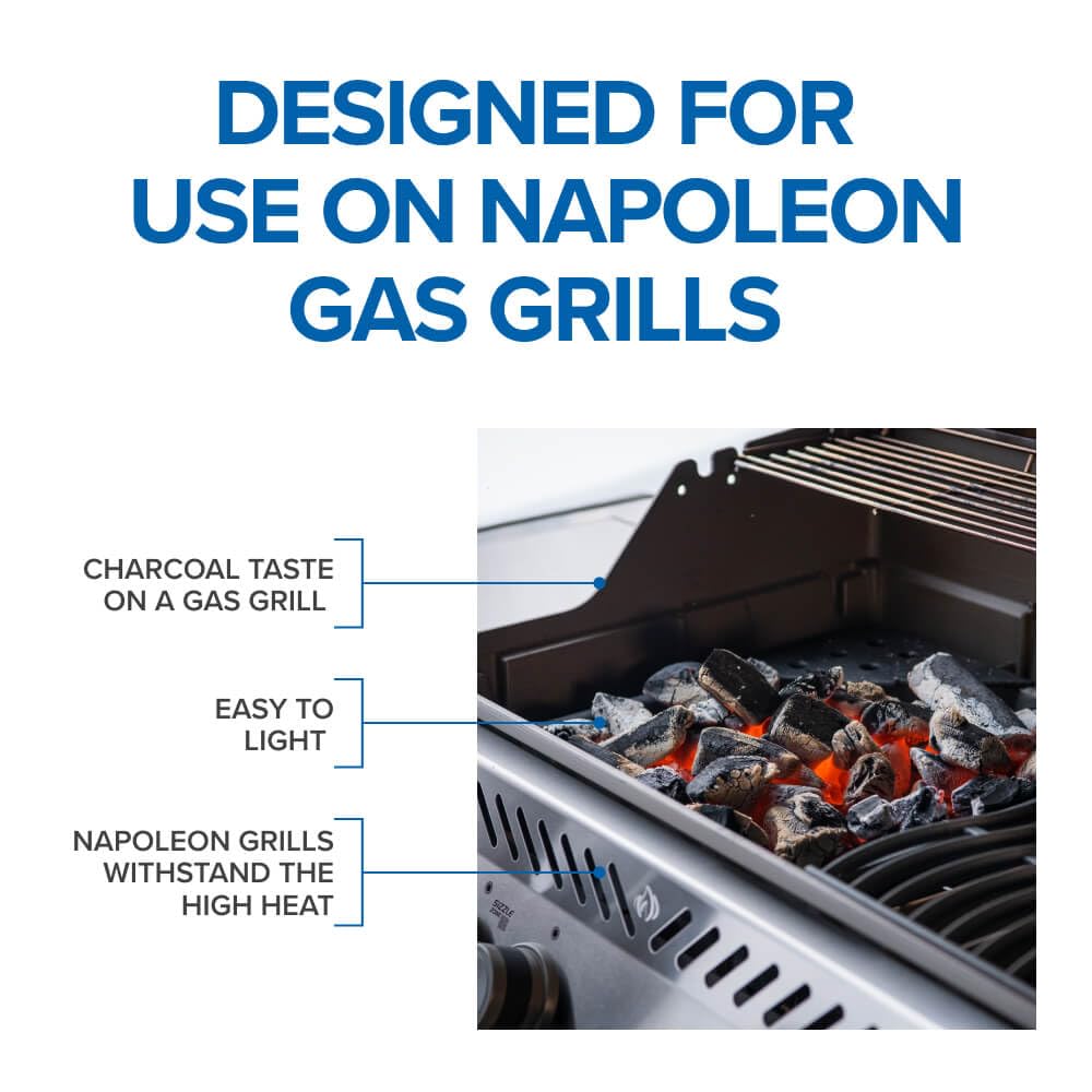 Napoleon Cast Iron Charcoal & Smoker Tray BBQ Accessory – 67732 – Fits most Napoleon BBQs, Cook With Charcoal On A Gas Barbecue, Smoke On A Gas Barbecue