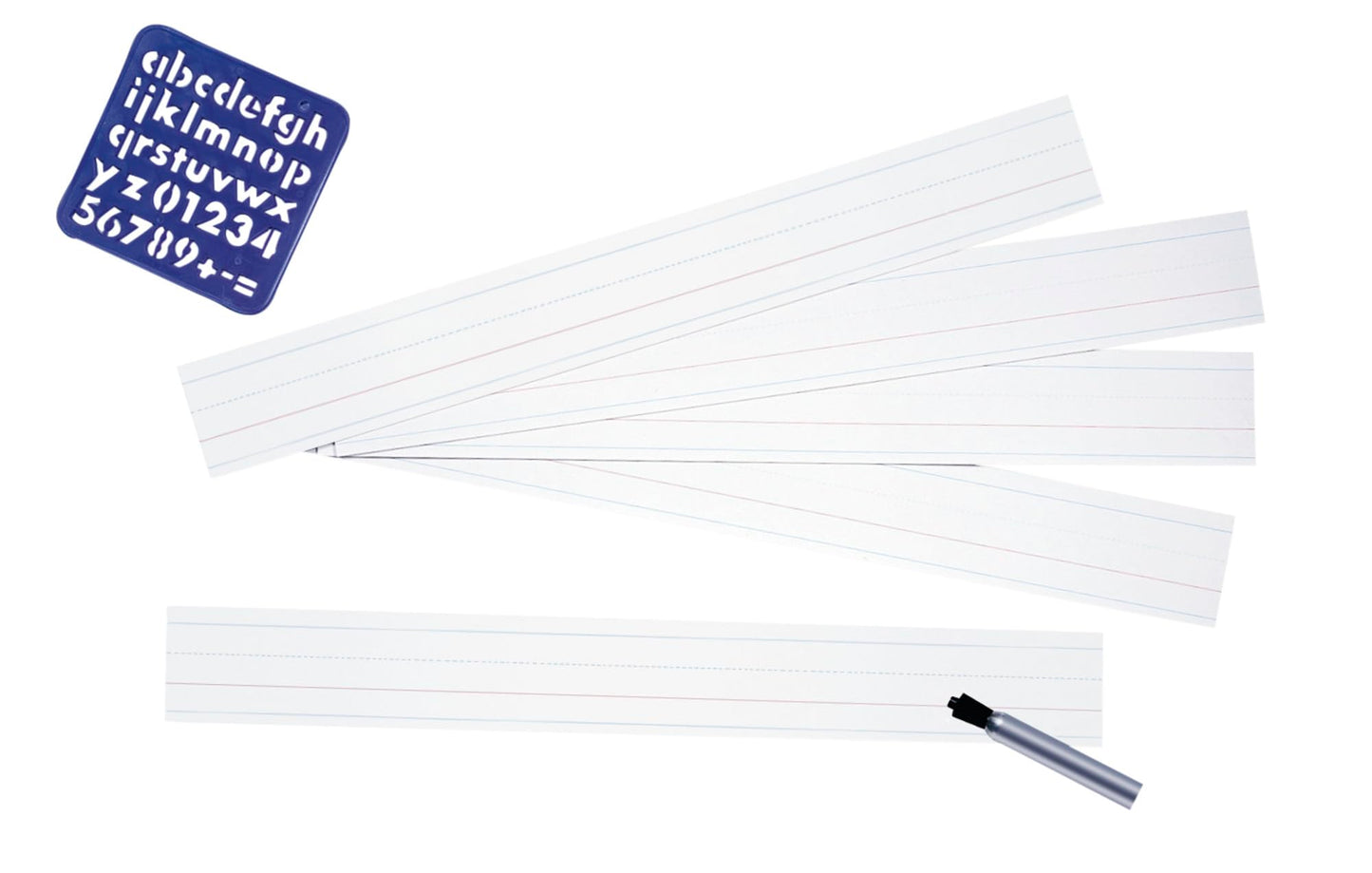 School Specialty Zaner Bloser Tagboard Sentence Strips - 3 in x 24 in - Pack of 100 - White