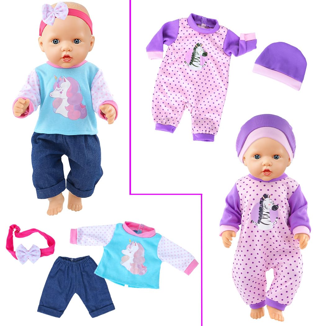 10 Sets Doll Clothes for Baby Dolls – Vibrant Outfit Perfect for 15-16-17 Inch Baby Dolls with Accessories