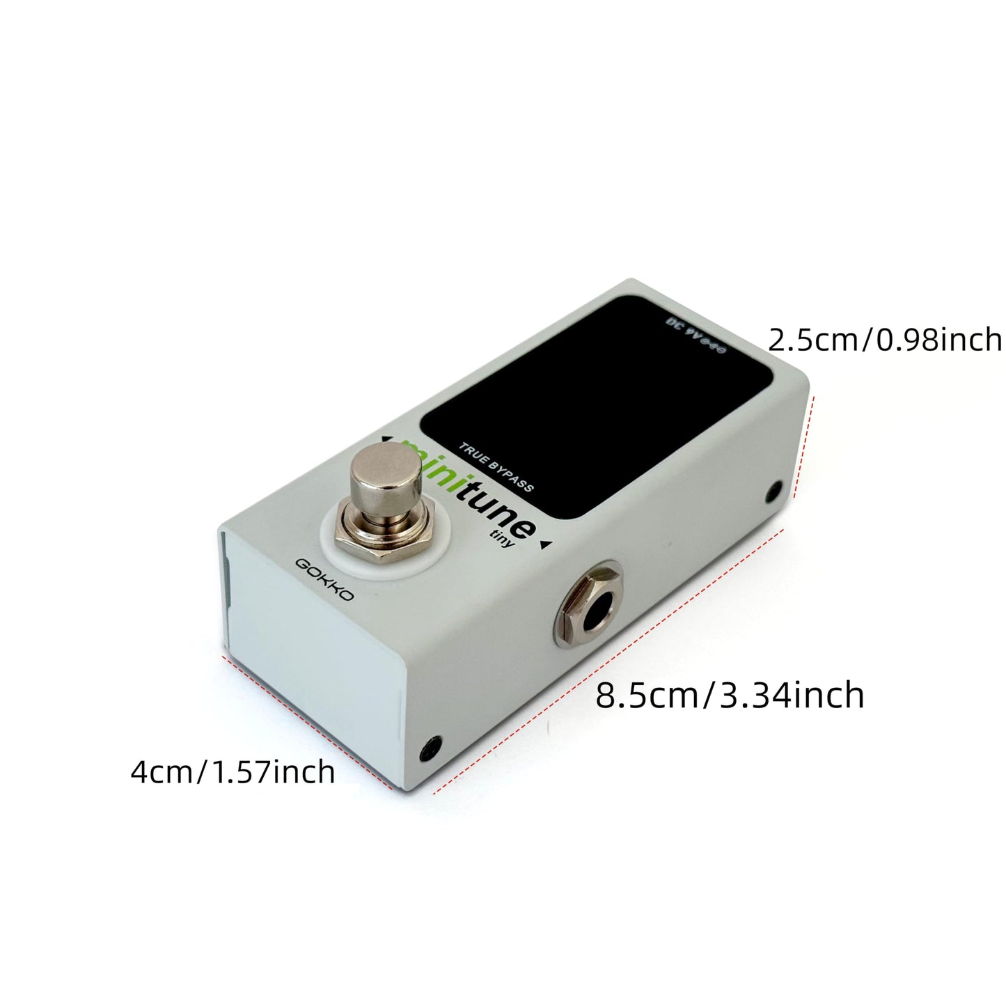 GOKKO GK-70 MiniTune – Compact Chromatic Tuner Pedal for Guitar & Bass, LED Display, True Bypass, Fast & Accurate Mini Pedalboard Tuner