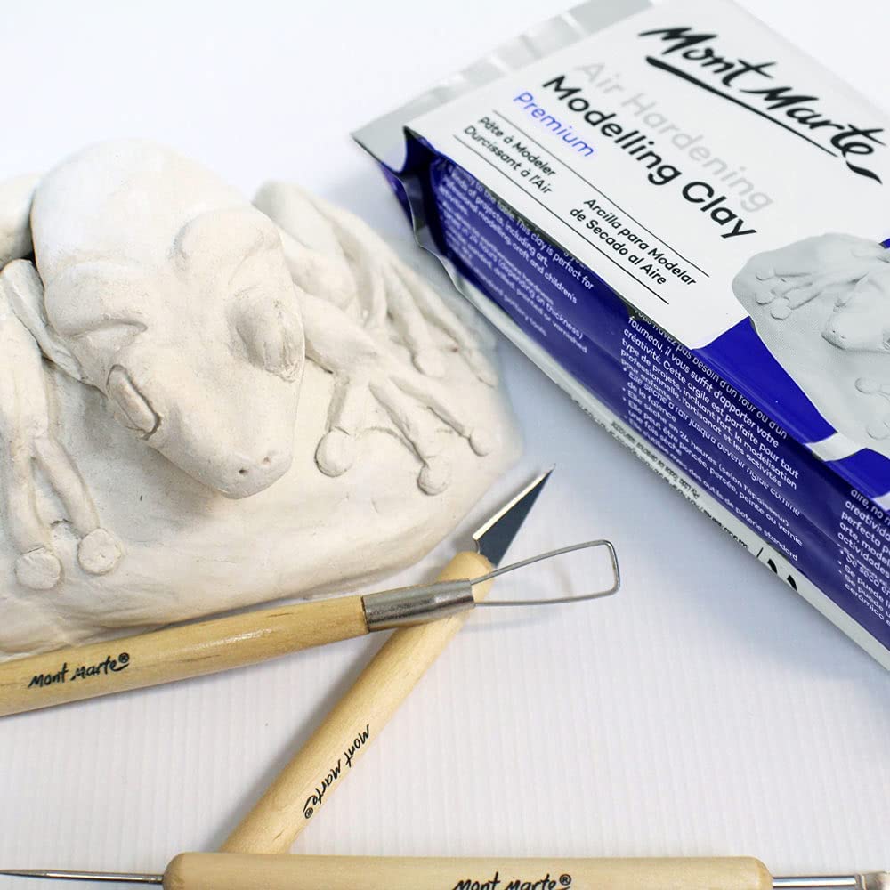 Mont Marte Modelling Clay Air Hardening White 3Pack, Ideal Choice for Professional Artists or Students.