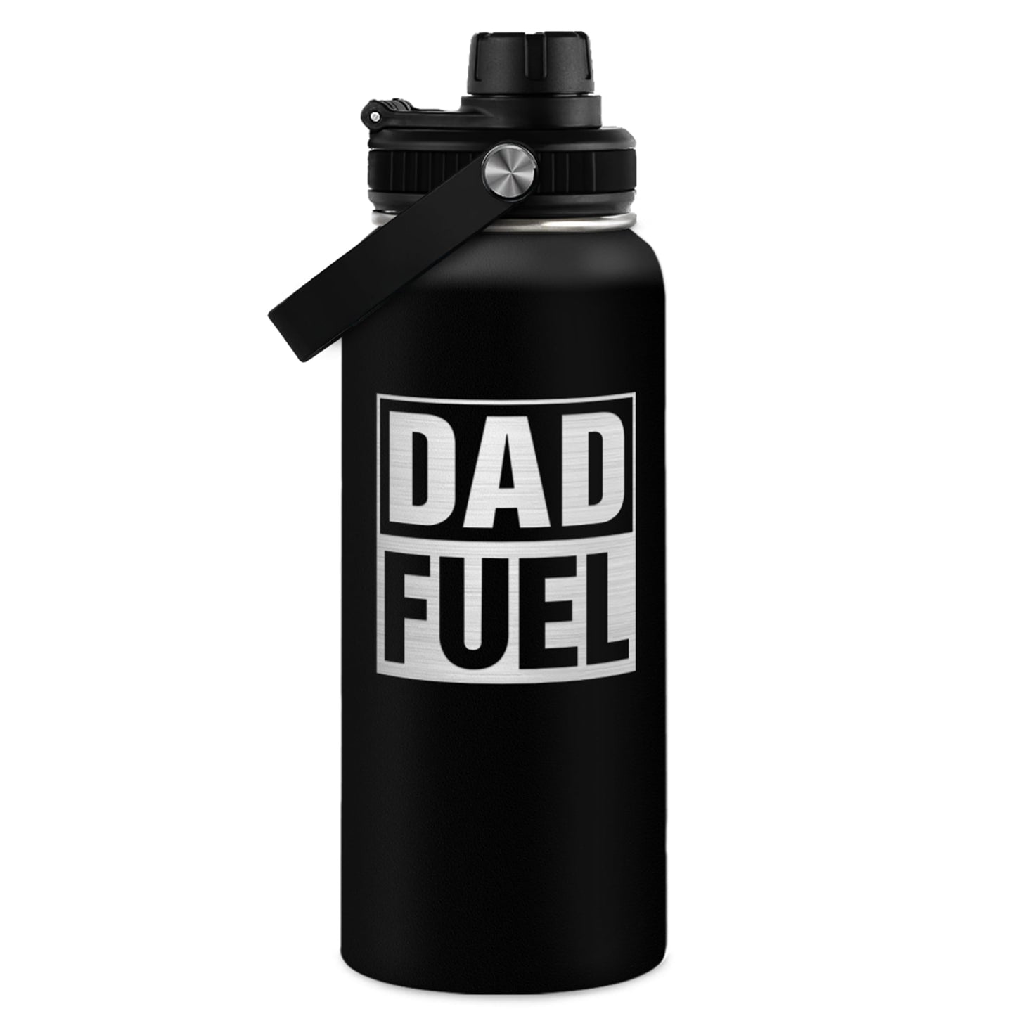 SANDJEST Water Bottle 32oz - Dad Fuel Stainless Steel Insulated Sports Bottle With Lid, Gifts for Father From Daughter Son, Birthday Christmas Fathers Day