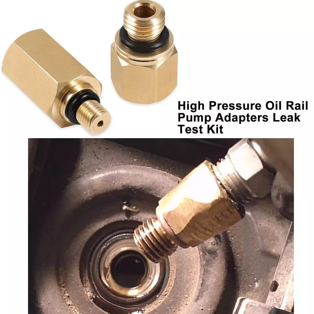 TEXVOKIE 6.0 IPR Valve Socket & Oil Rail Adapters Kit & 6.0 High Pressure Oil Pump IPR Valve Air Test Fitting Tool with Seal Kit, Fits for Ford 6.0L Powerstroke Diesel Engine, Pack of 8