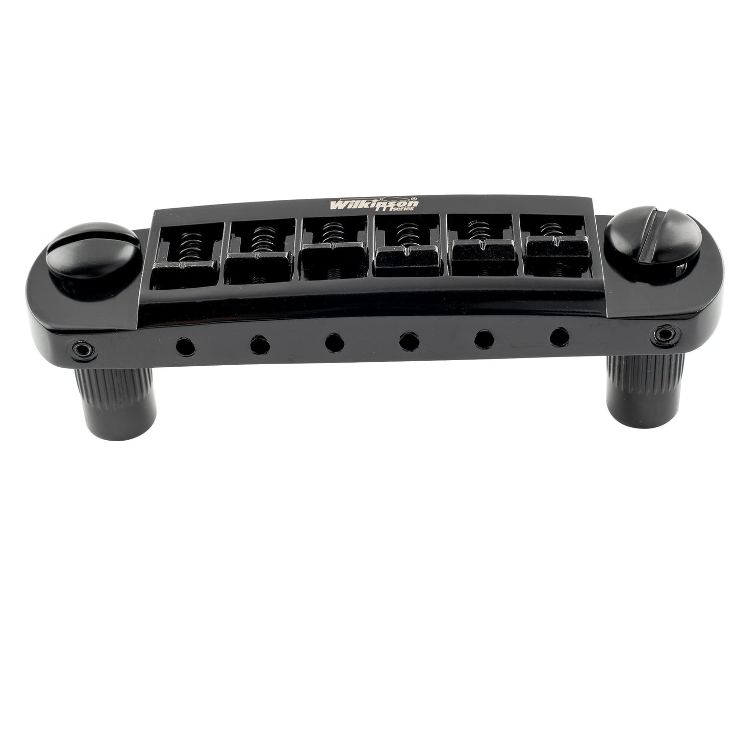 Wilkinson M Series 52.5mm (2-1/16 inch) String Spacing Adjustable Pigtail Style Wraparound Bridge for Les Paul SG Junior Special Style Electric Guitar, Black