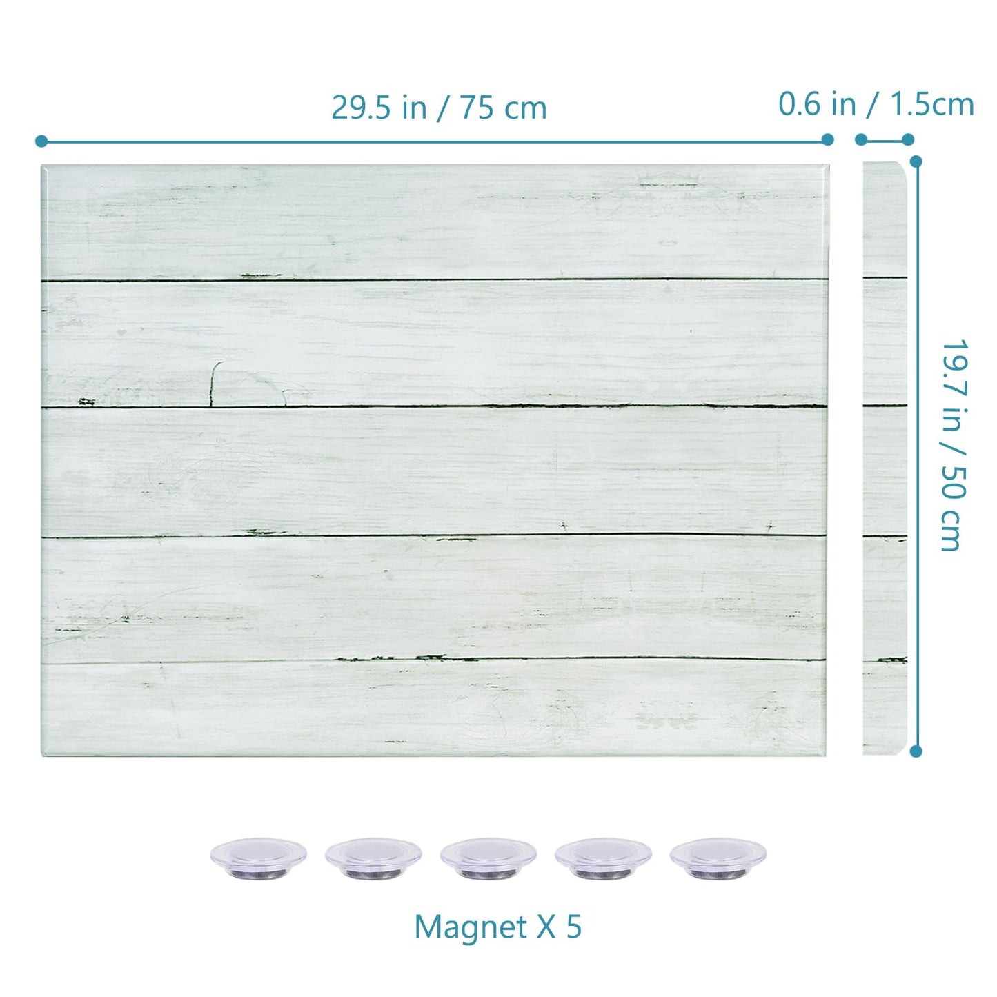 Aitakatta Wooden White Brick Print Magnetic Surface Dry Erase Board, 30x20 inches Decorative White Board for Wall with Design, Frameless Dry Erase Board for Wall（WH-ZW,5075,1pc）