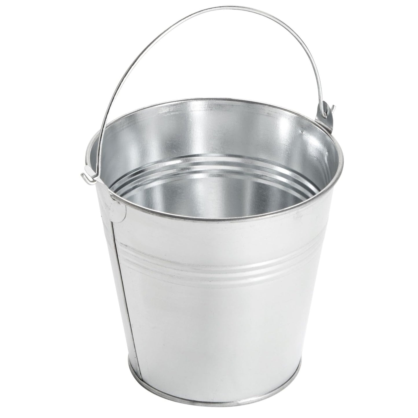 Juvale Galvanized Metal Buckets - 12 Pack, Silver, 4.7 in - Mini Metal Buckets with Handles for Party Decorations & Crafts