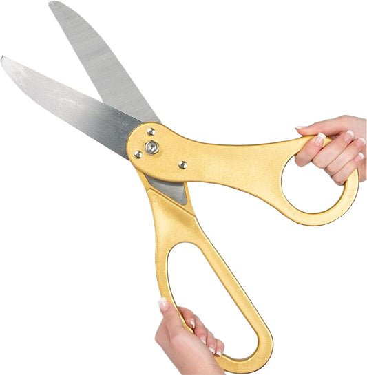 50.8 cm Gold Scissors for Grand Opening – Heavy Duty Gold Giants Ribbon Cutting Scissors for Special Events Inaugurations and Ceremonies