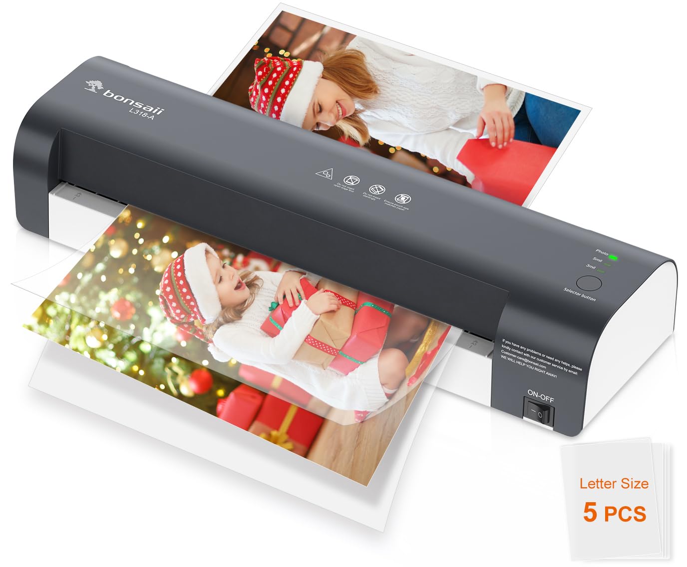Bonsaii 13 Inch Laminator Machine for 11x17 Paper & A3 Laminating Sheets, Never-Jam Technology, 3 Heat Settings, NTC Control - Plastifieuse Thermique for Home, Office, School, L318-A