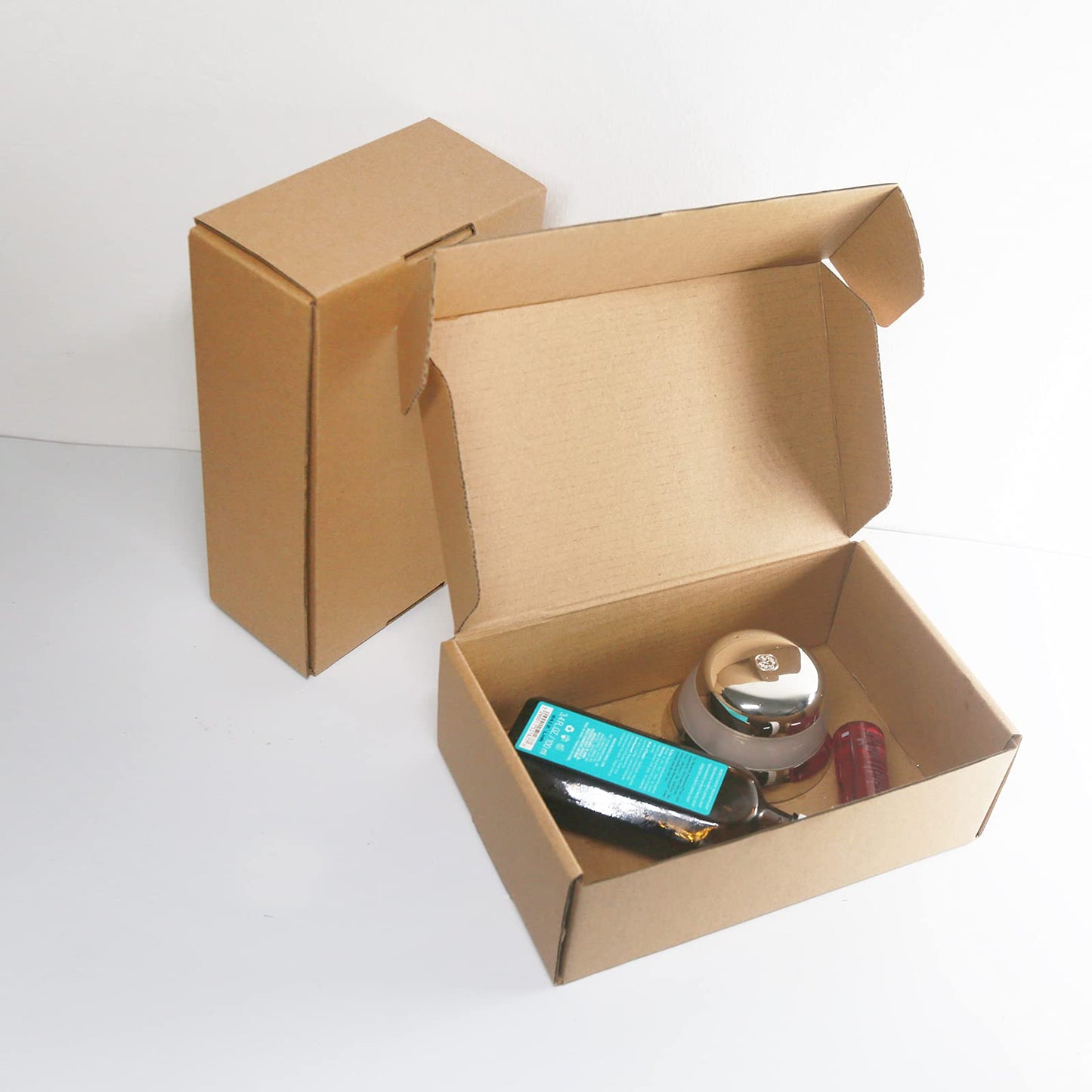 Corrugated Cardboard Shipping Boxes, 208x130x68mm (8"x5"x2.5") Small Parcel Boxes, Packaging Mailing Boxes for Business, Posting, Small Packet Shipping, Storing or Gift(Pack of 25)