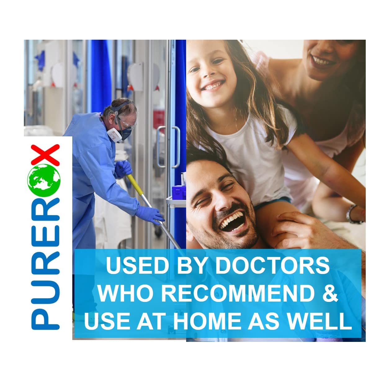 PUREROX disinfectant (1 gallon) Eliminate viruses HIV, Norovirus, bacteria MRSA and fungi. PUREROX Hypochlorous HOCL. Hospital Grade. Safe for Use Anywhere. Zero Toxic Residue. All Surfaces.